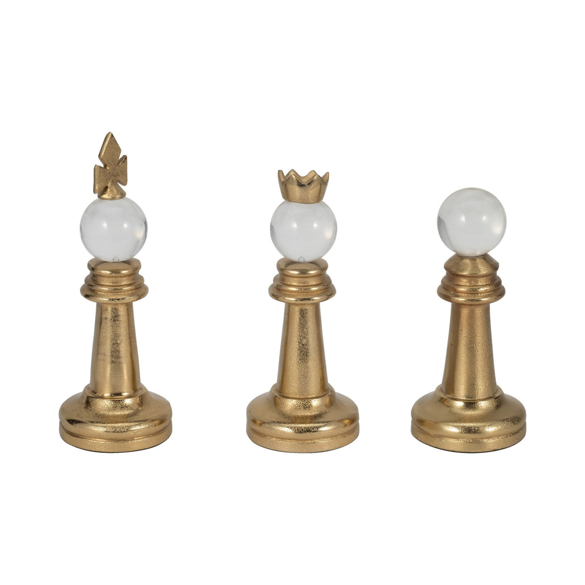 S/3 8/9/10" Turin Gold Chess Pieces Table Decors| Sagebrook Home
