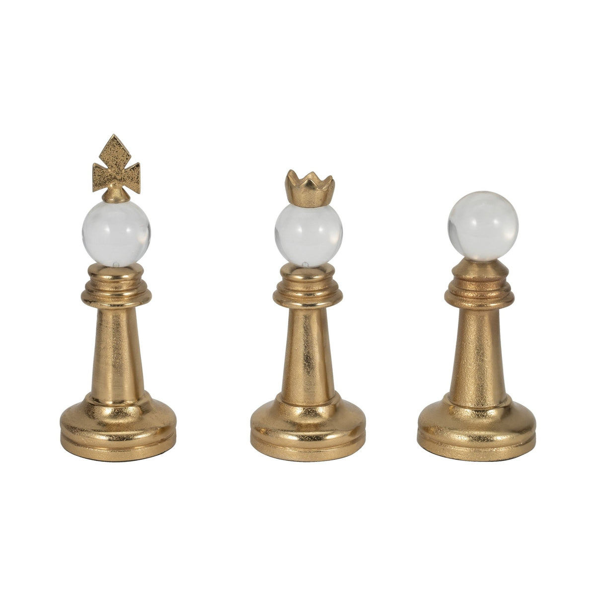 S/3 8/9/10" Turin Gold Chess Pieces Table Decors| Sagebrook Home