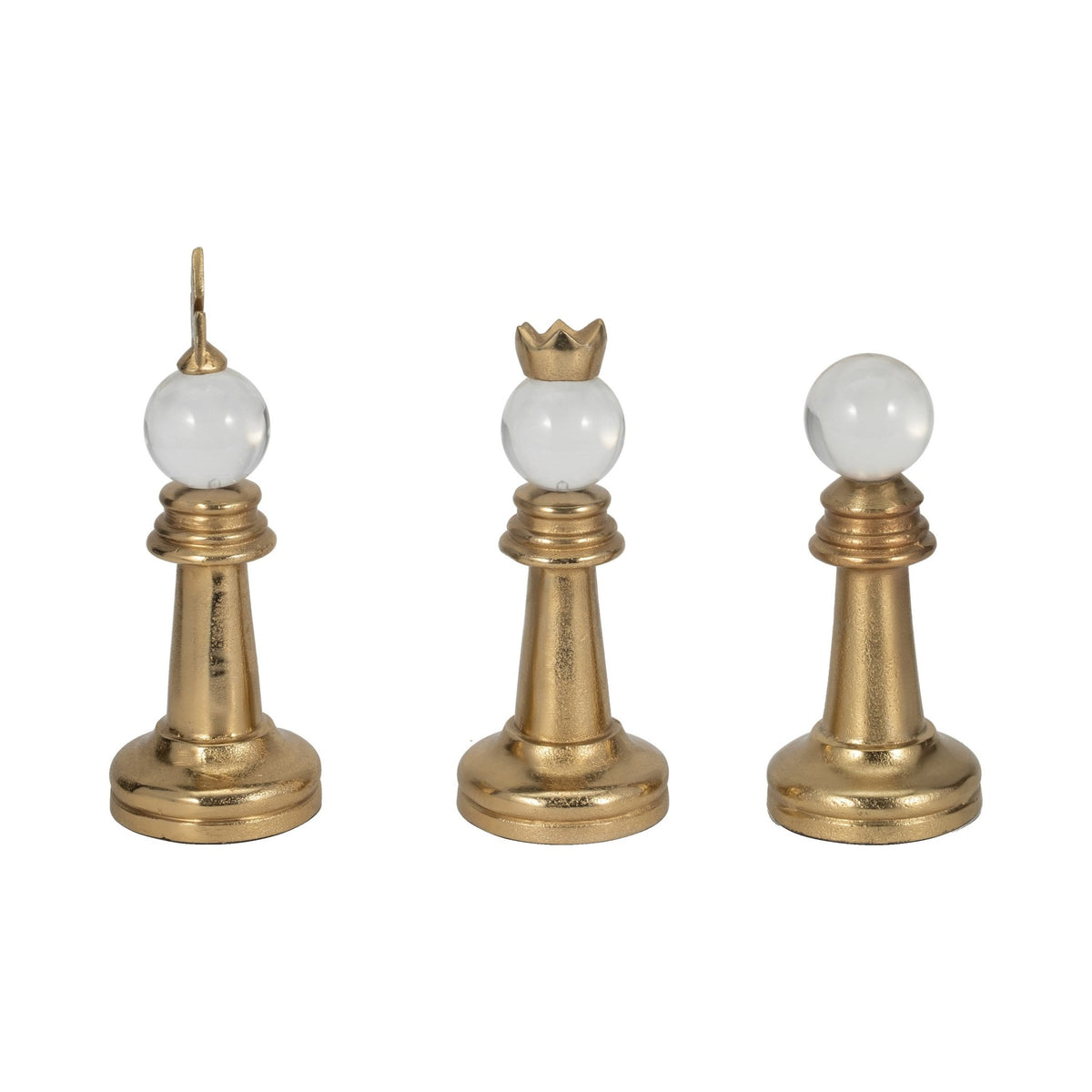 S/3 8/9/10" Turin Gold Chess Pieces Table Decors| Sagebrook Home