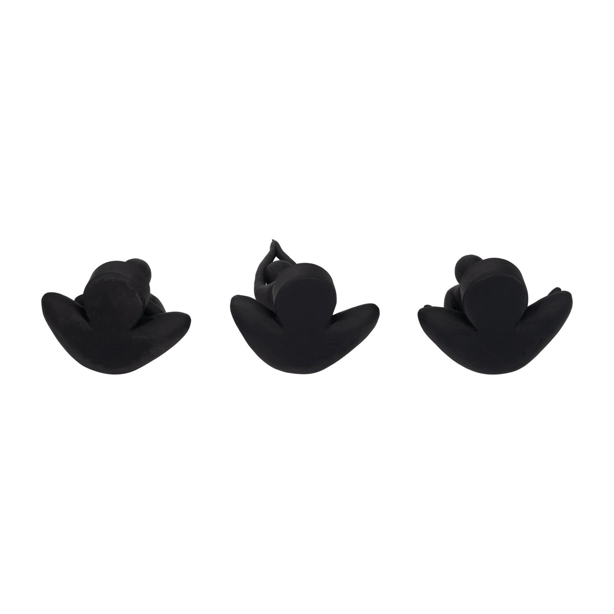 S/3 9" Resin Candle Holder,black Candle Holders| Sagebrook Home