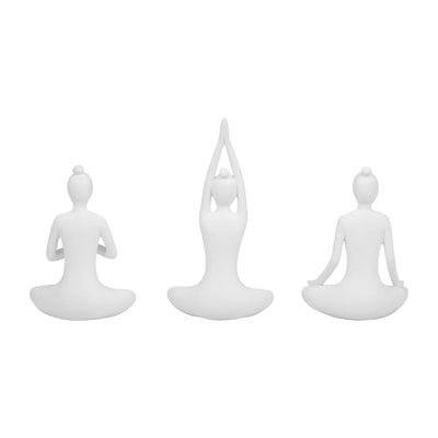 S/3 9" Resin Candle Holder,white - Al Rugaib Furniture