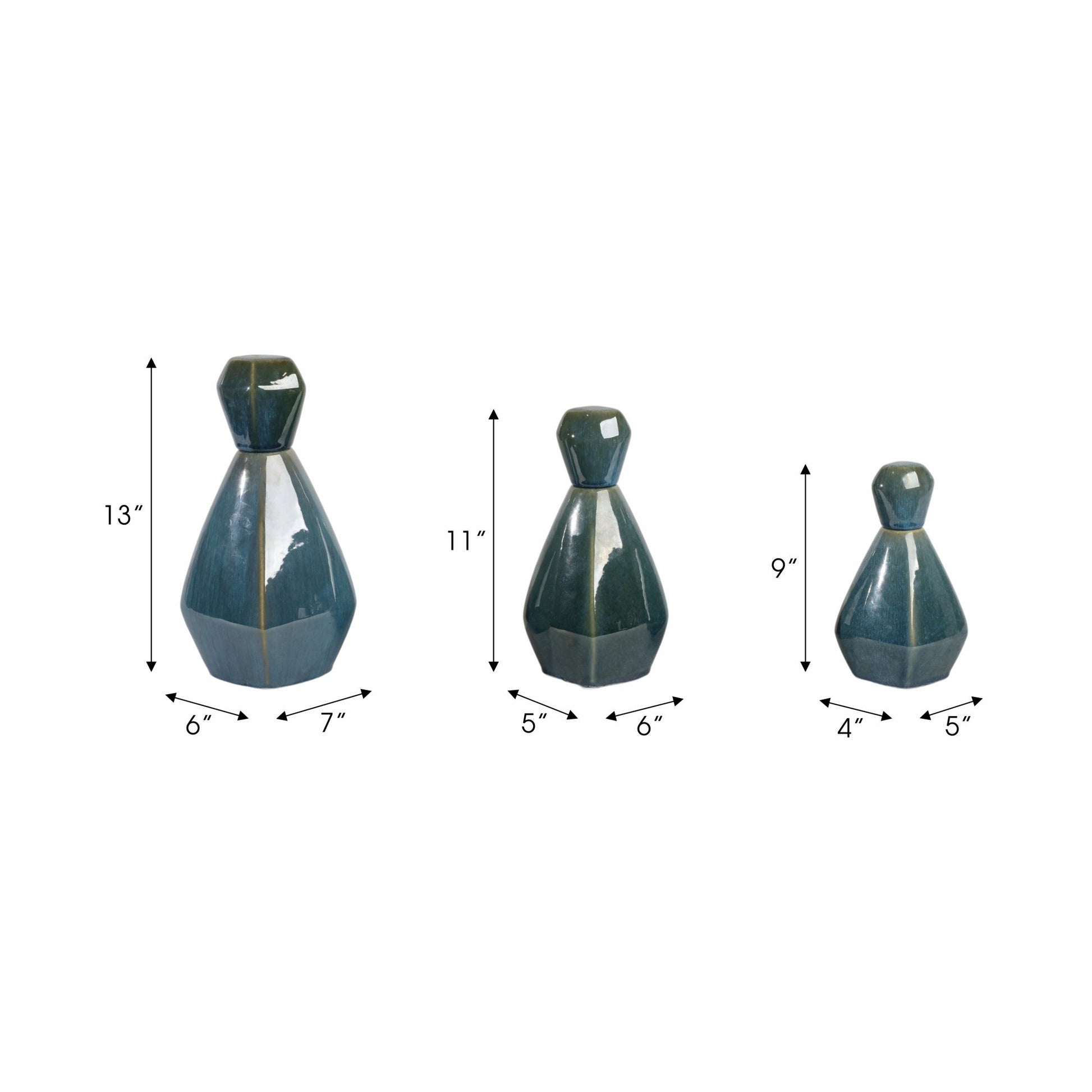 S/3 9/11/13" Tacoma/Corvallis Ceramic Bottles Vases and Jars| Sagebrook Home