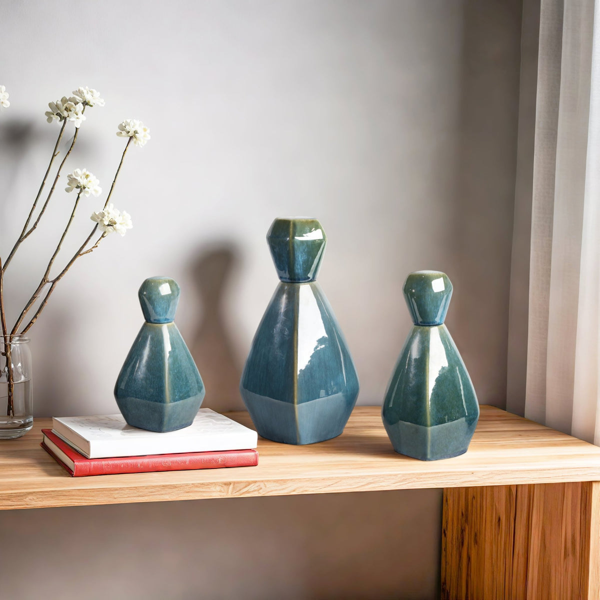 S/3 9/11/13" Tacoma/Corvallis Ceramic Bottles Vases and Jars| Sagebrook Home