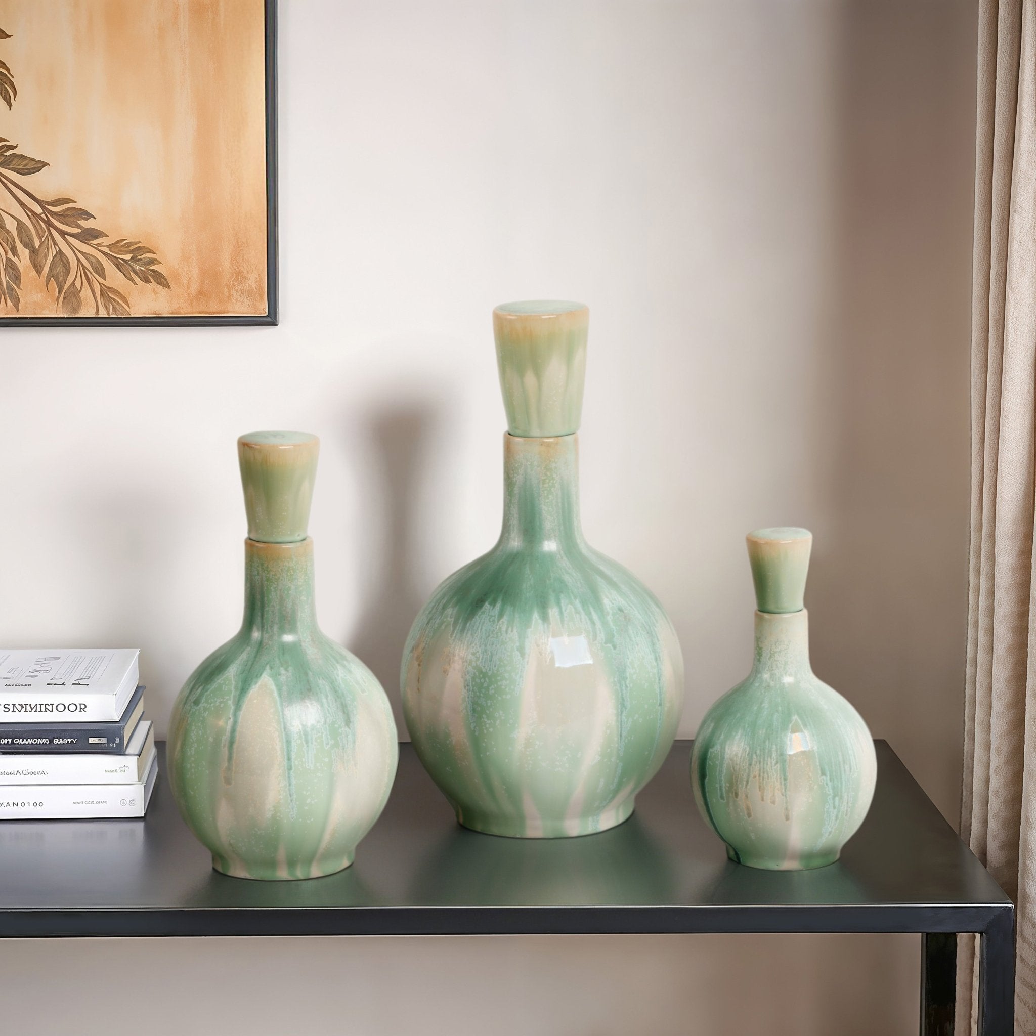 S/3 9/12/14" Keizer/Sherwood Ceramic Bottles Vases and Jars| Sagebrook Home