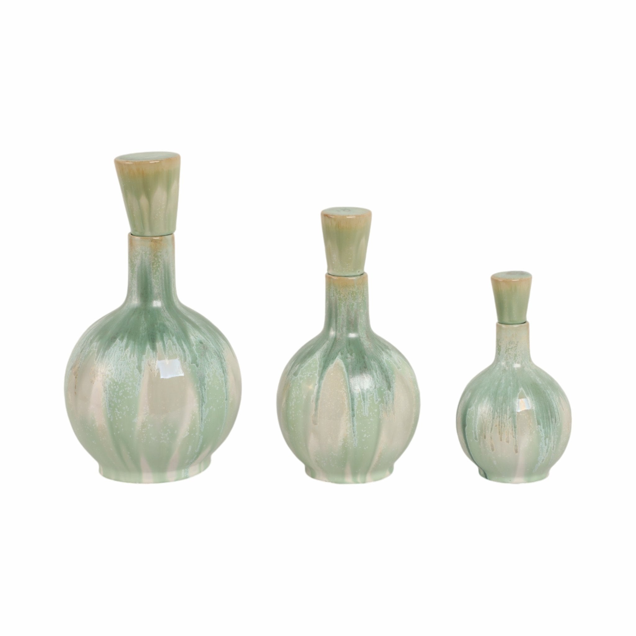 S/3 9/12/14" Keizer/Sherwood Ceramic Bottles Vases and Jars| Sagebrook Home