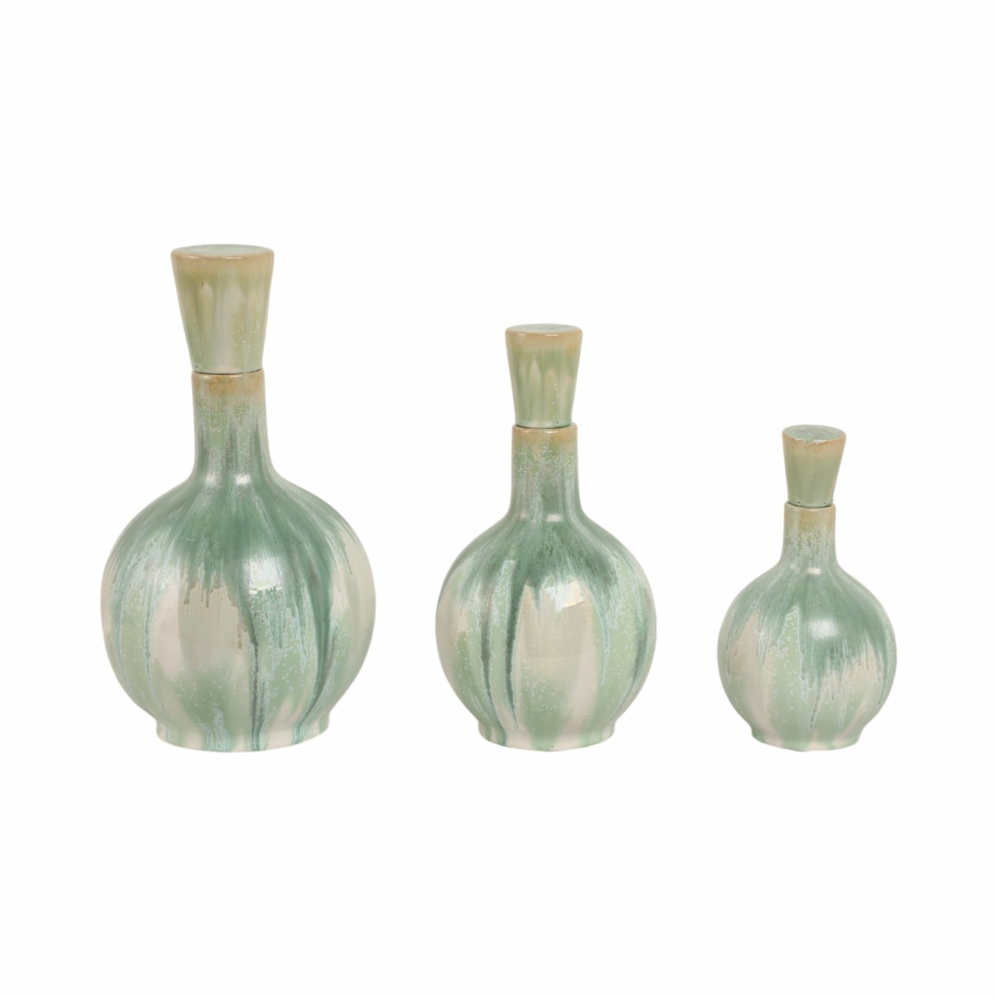 S/3 9/12/14" Keizer/Sherwood Ceramic Bottles Vases and Jars| Sagebrook Home