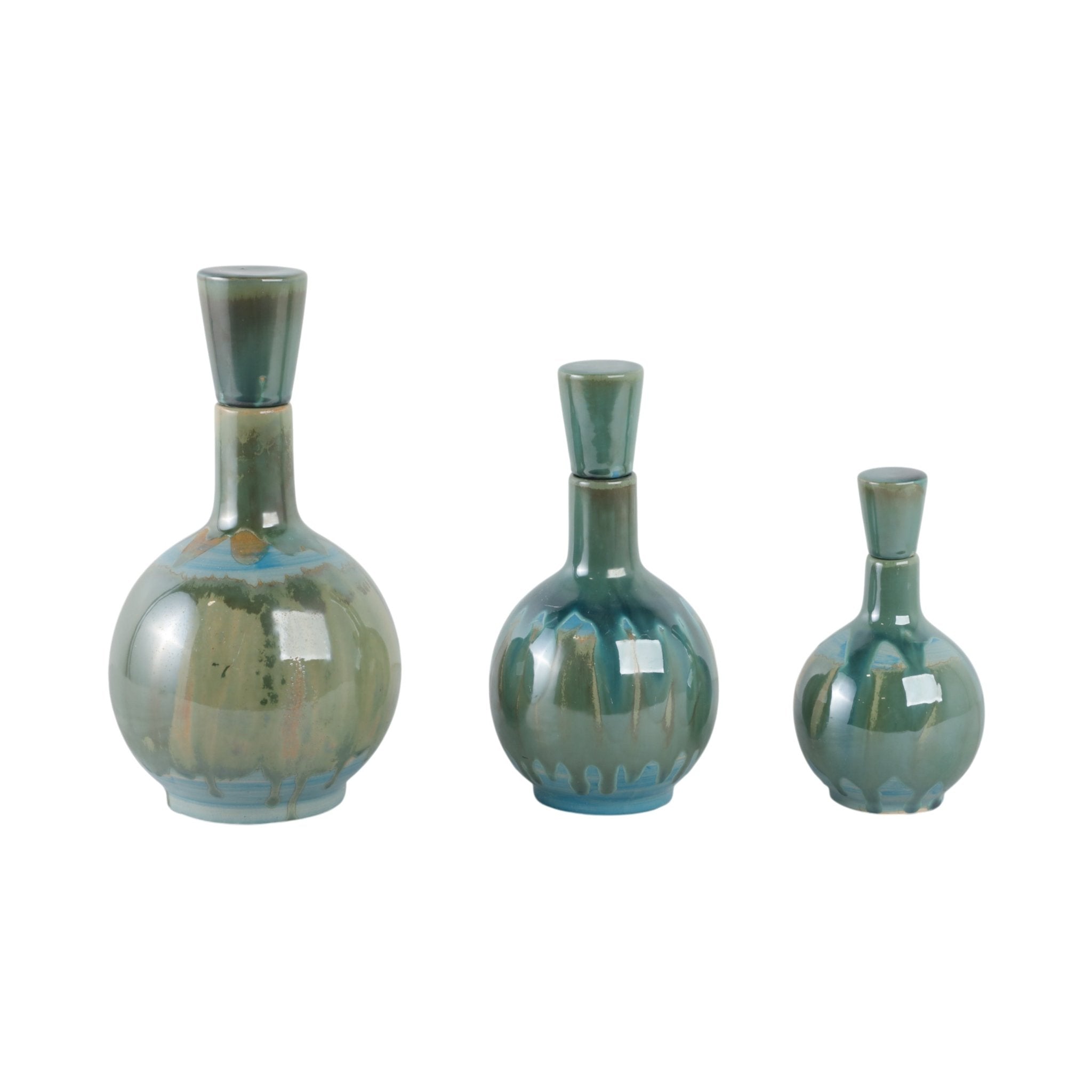 S/3 9/12/14" Keizer/Sherwood Ceramic Bottles Vases and Jars| Sagebrook Home