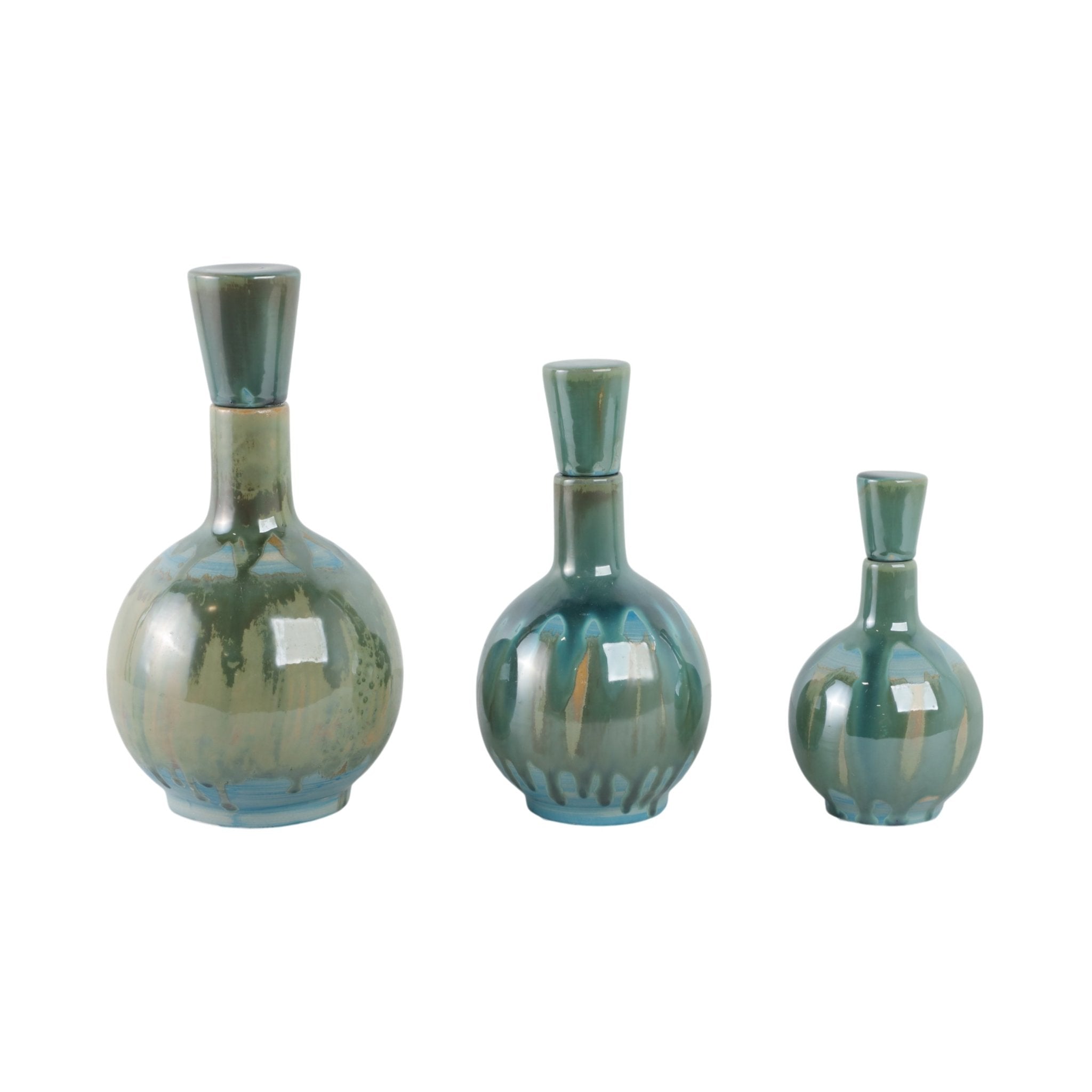 S/3 9/12/14" Keizer/Sherwood Ceramic Bottles Vases and Jars| Sagebrook Home