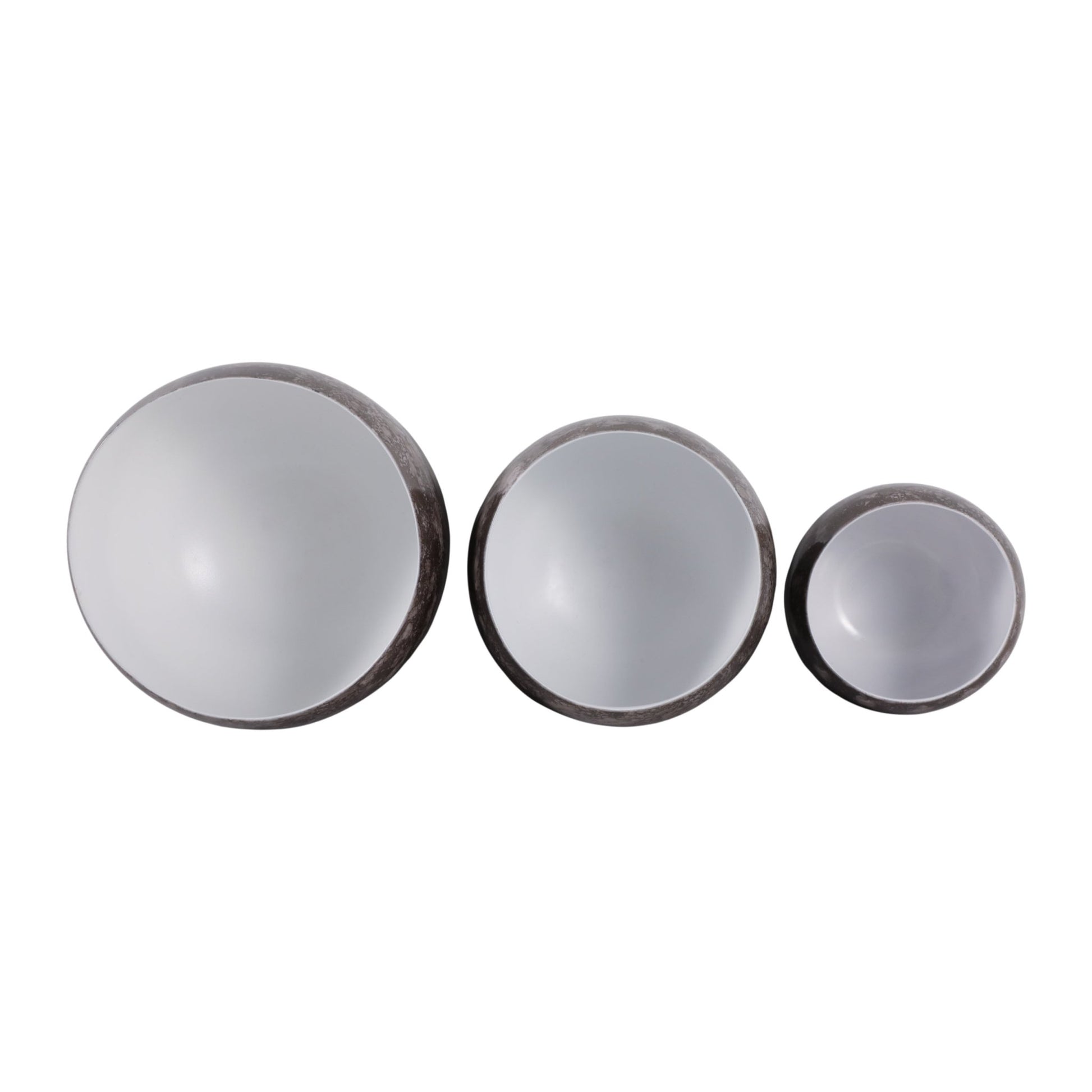 S/3 9/12/14" Marbled Finish Round Metal Planters, Planter| Sagebrook Home