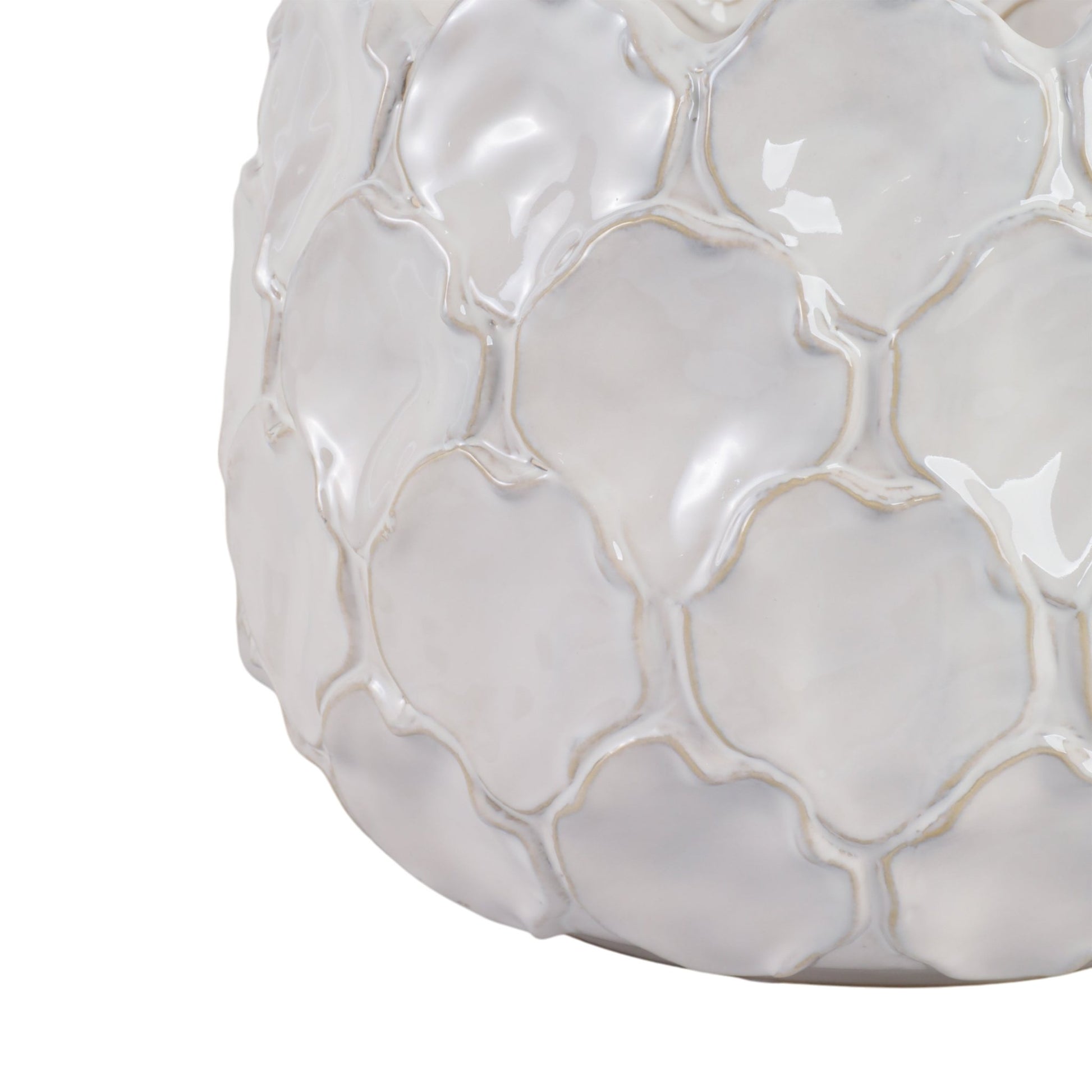 S/3 9/12/15" CLOUDY PETAL PLANTERS, WHITE Planter| Sagebrook Home