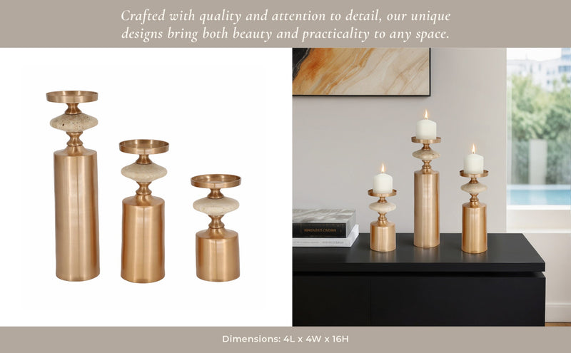 S/3 9/12/16" Leiden Candle holder - Al Rugaib Furniture