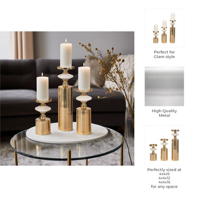 S/3 9/12/16" Leiden Candle holder - Al Rugaib Furniture