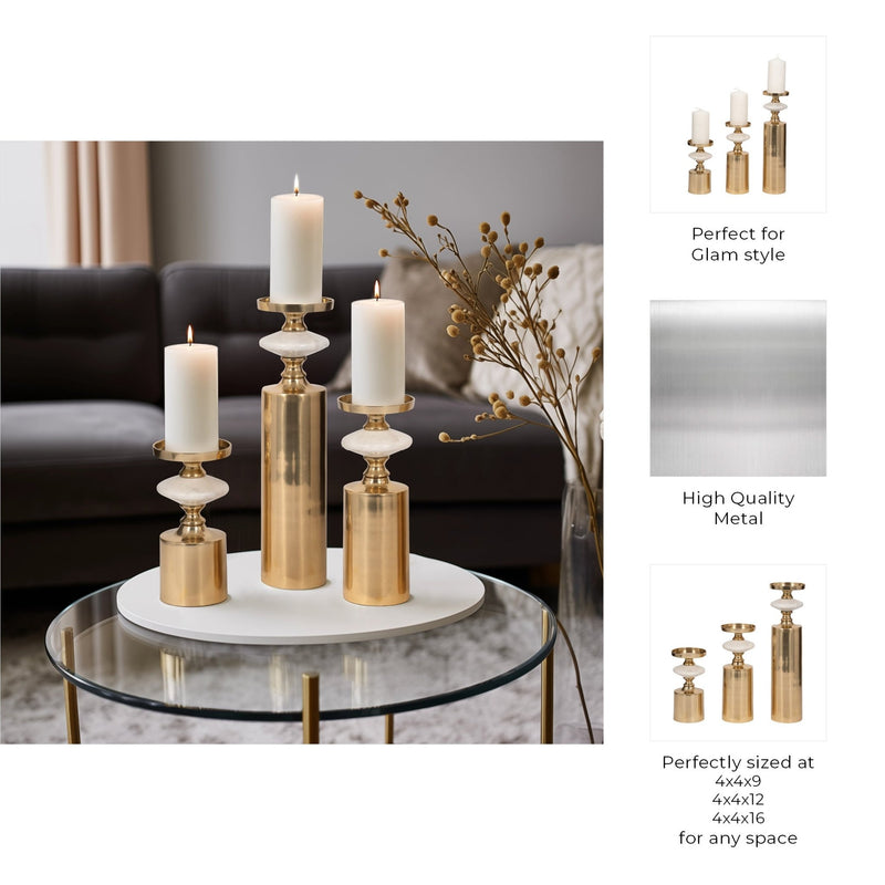 S/3 9/12/16" Leiden Candle holder - Al Rugaib Furniture