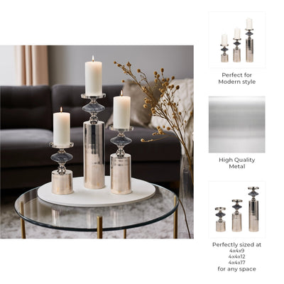 S/3 9/12/16" Leiden Candle holder - Al Rugaib Furniture