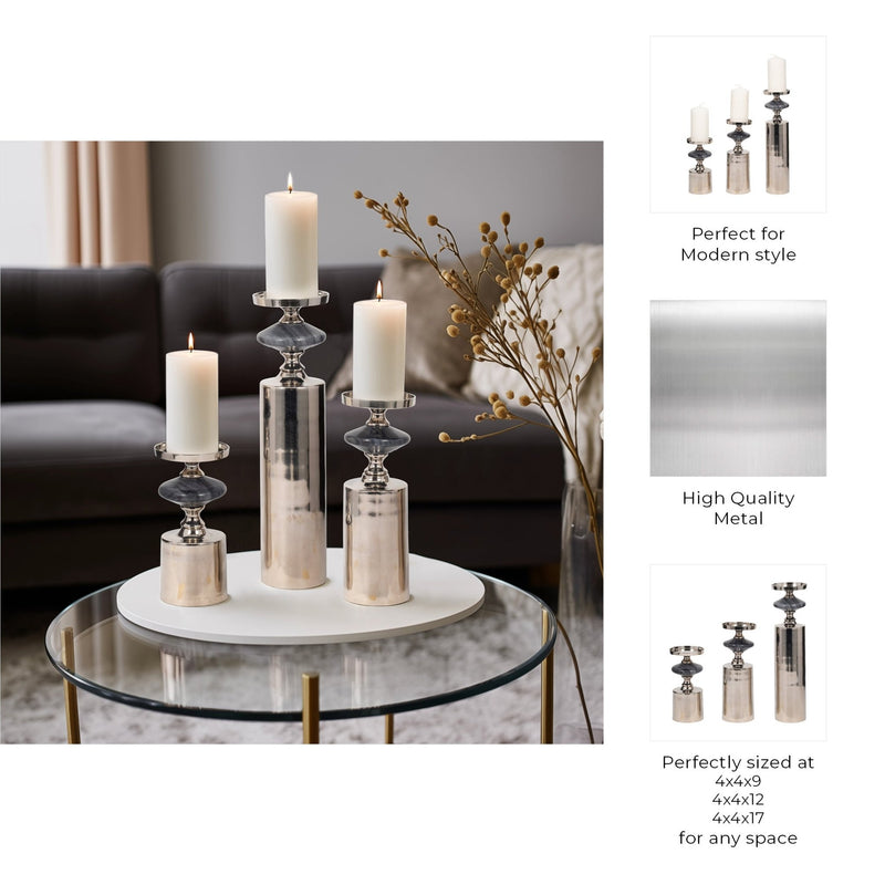 S/3 9/12/16" Leiden Candle holder - Al Rugaib Furniture