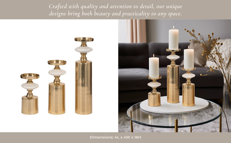 S/3 9/12/16" Leiden Candle holder - Al Rugaib Furniture