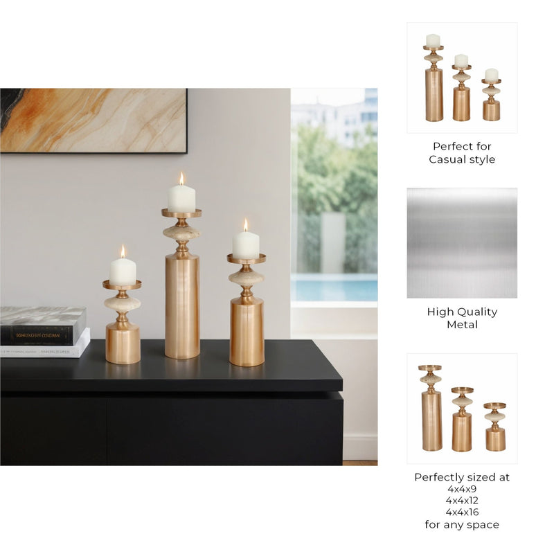 S/3 9/12/16" Leiden Candle holder - Al Rugaib Furniture