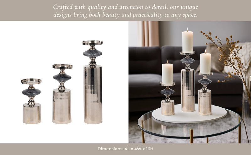 S/3 9/12/16" Leiden Candle holder - Al Rugaib Furniture