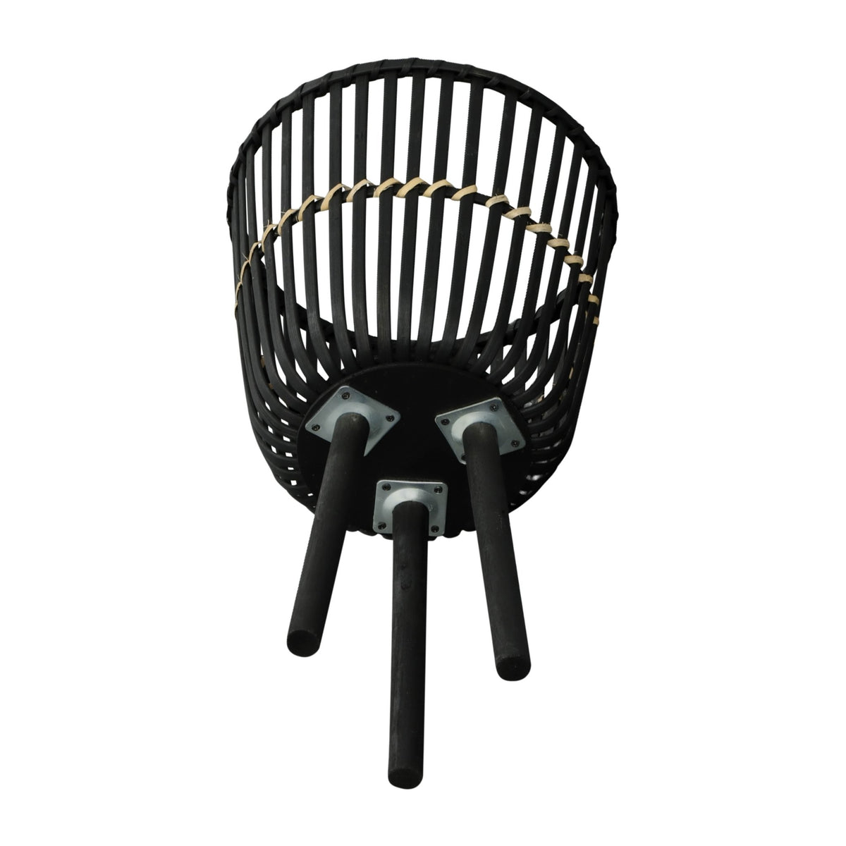 S/3 BAMBOO FOOTED PLANTERS 11/13/15", BLACK Outdoor Planters| Sagebrook Home
