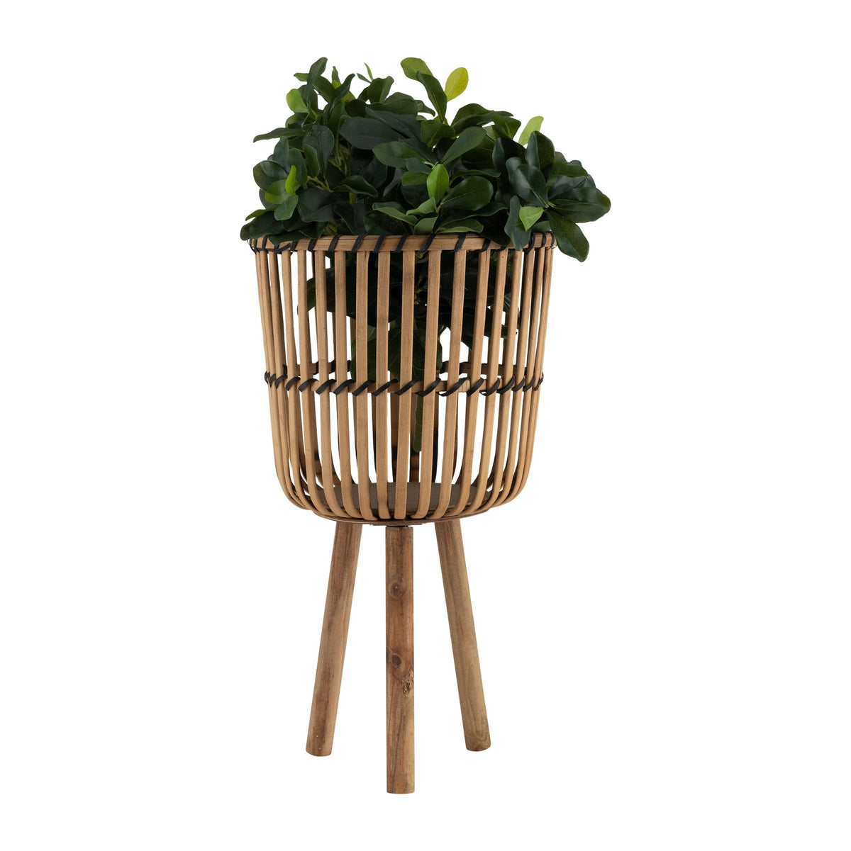 S/3 BAMBOO FOOTED PLANTERS 11/13/15", NATURAL Outdoor Planters| Sagebrook Home