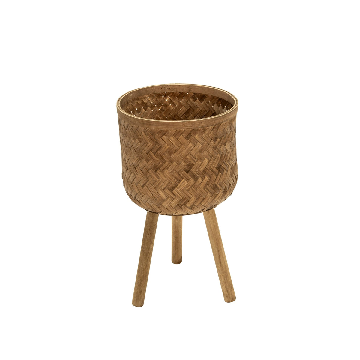S/3 BAMBOO PLANTERS 11/13/15" BROWN Outdoor Planters| Sagebrook Home