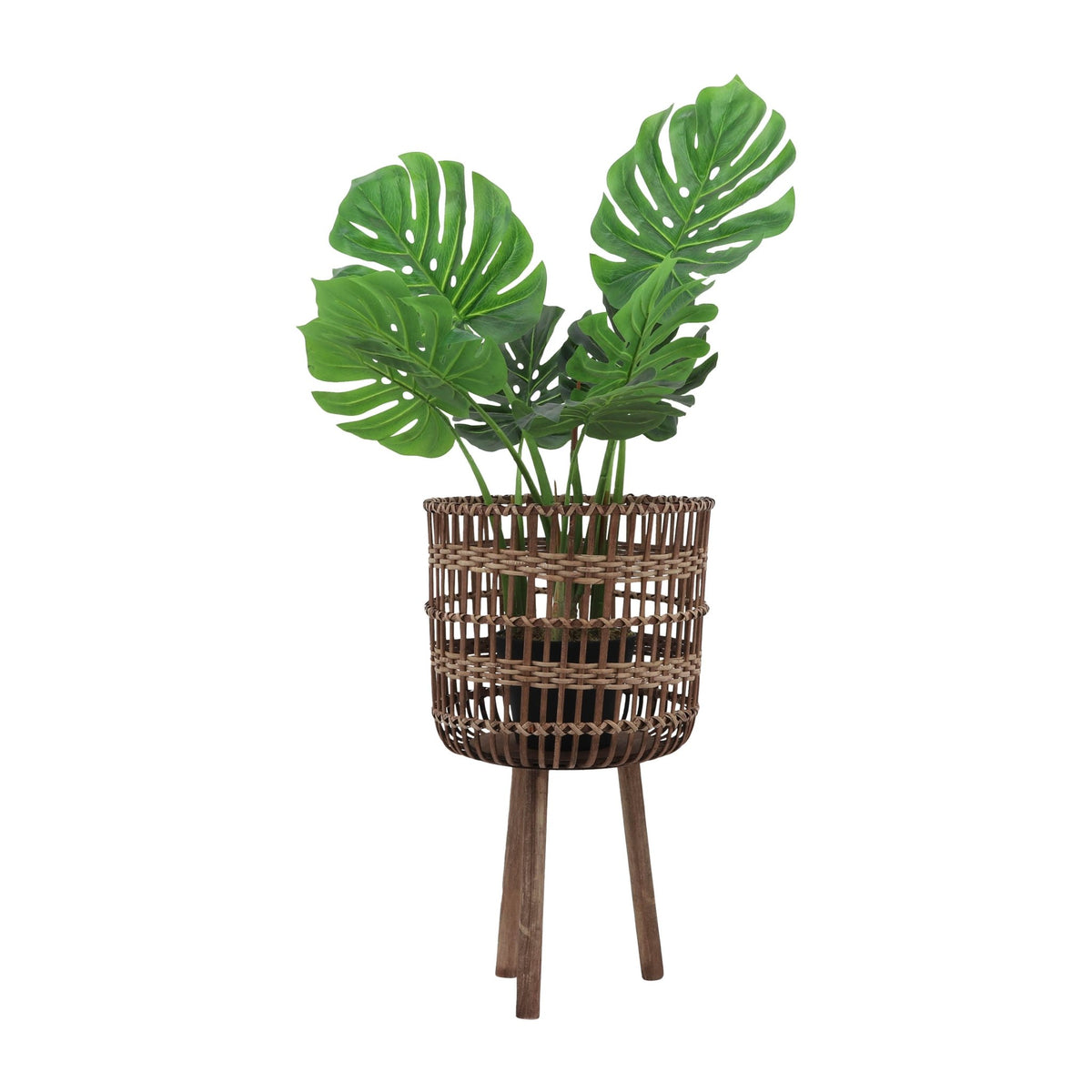 S/3 BAMBOO PLANTERS 11/13/15", BROWN Outdoor Planters| Sagebrook Home