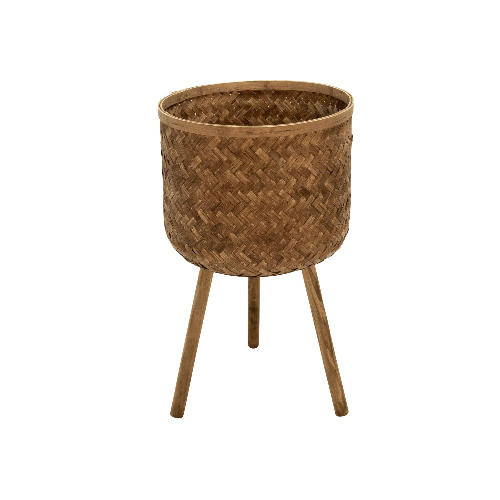S/3 BAMBOO PLANTERS 11/13/15" BROWN Outdoor Planters| Sagebrook Home