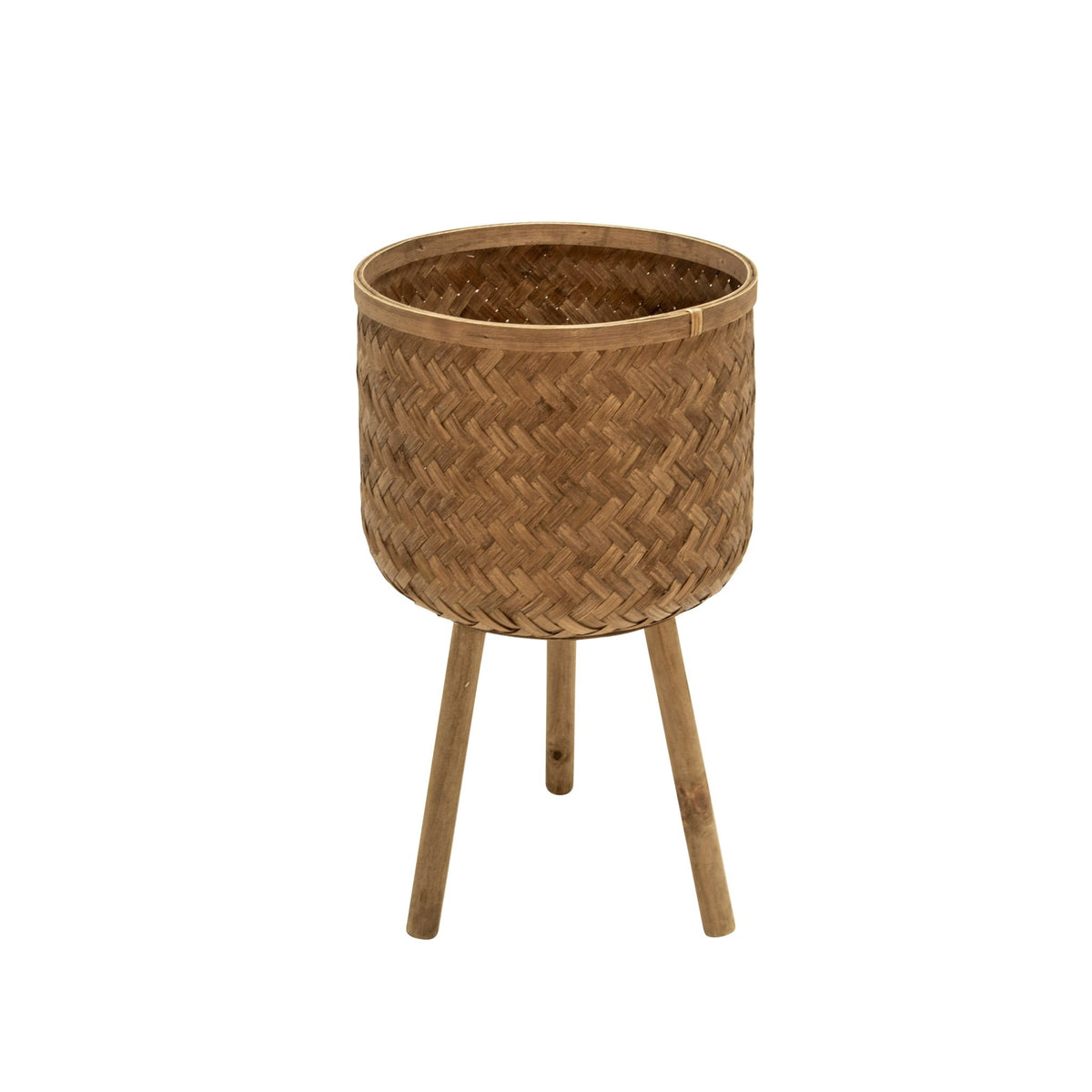 S/3 BAMBOO PLANTERS 11/13/15" BROWN Outdoor Planters| Sagebrook Home