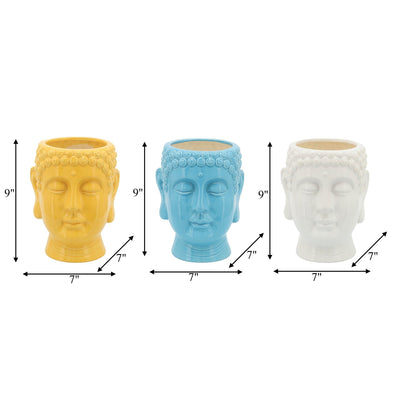 S/3 Buddha Citronella Candle, 8.5" Multi 40oz - Al Rugaib Furniture