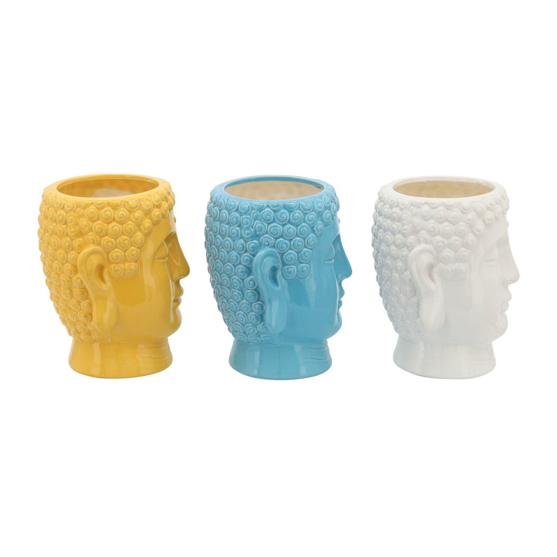 S/3 Buddha Citronella Candle, 8.5" Multi 40oz - Al Rugaib Furniture