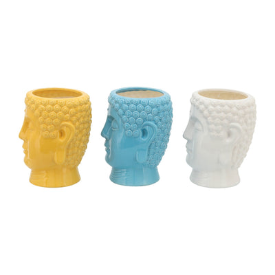 S/3 Buddha Citronella Candle, 8.5" Multi 40oz - Al Rugaib Furniture