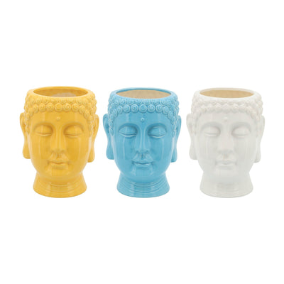 S/3 Buddha Citronella Candle, 8.5" Multi 40oz - Al Rugaib Furniture