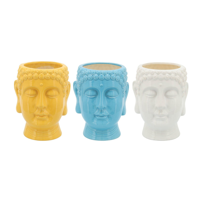 S/3 Buddha Citronella Candle, 8.5" Multi 40oz - Al Rugaib Furniture