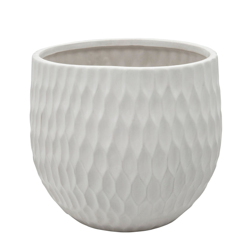 S/3 CERAMIC PLANTERS , MATTEWHITE - Al Rugaib Furniture