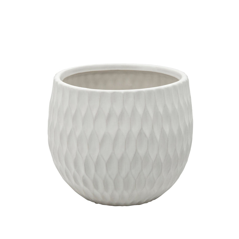 S/3 CERAMIC PLANTERS , MATTEWHITE - Al Rugaib Furniture
