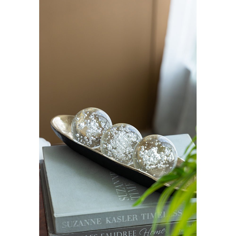 S/3 D3x3" Bubble Spheres Table Decors| Roots Furniture