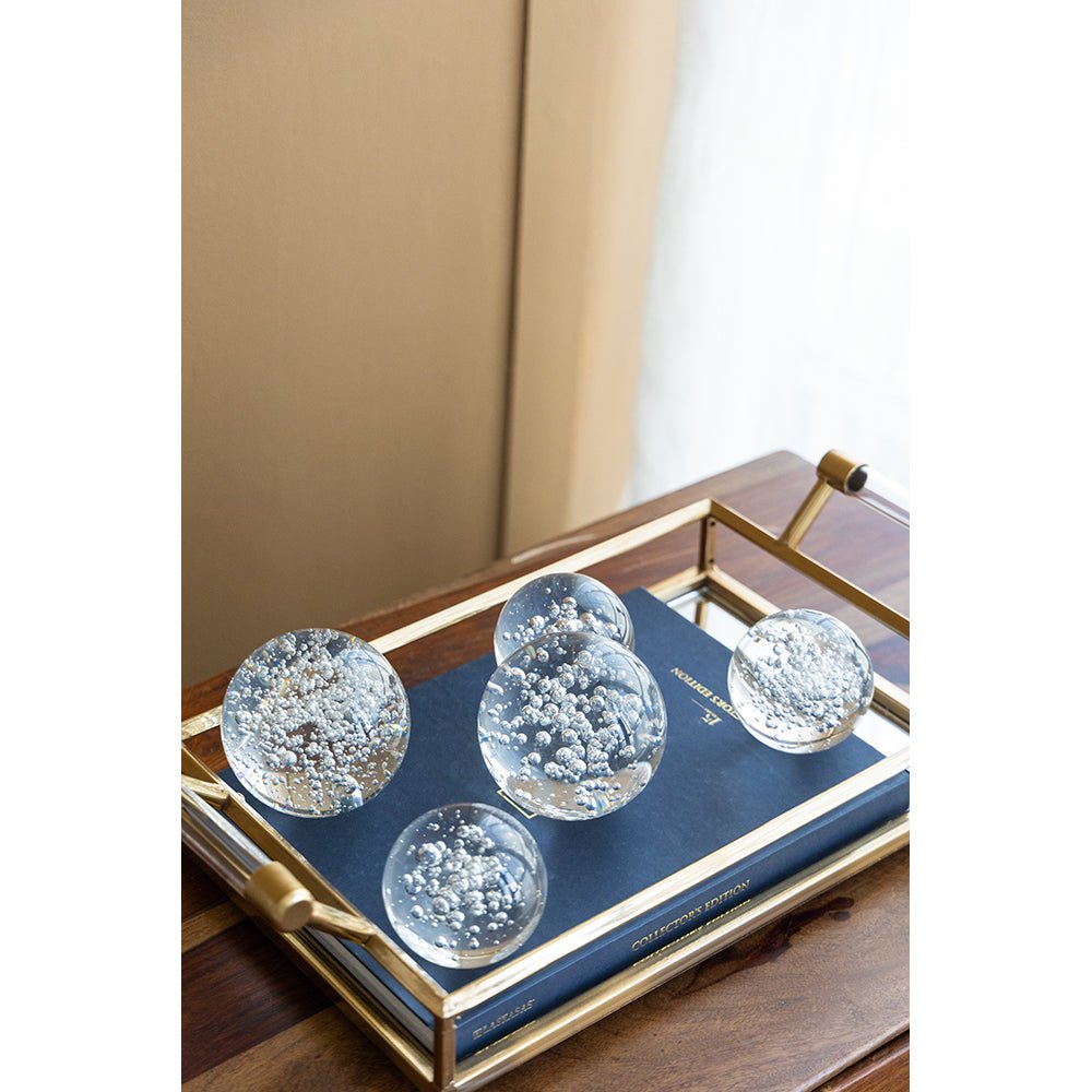 S/3 D3x3" Bubble Spheres Table Decors| Roots Furniture