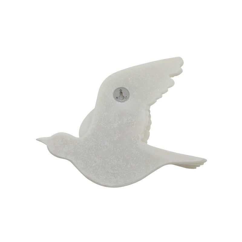 S/3 Horizon Quartz Resin Bird Wall Decor, White - Al Rugaib Furniture