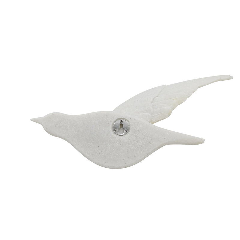 S/3 Horizon Quartz Resin Bird Wall Decor, White - Al Rugaib Furniture