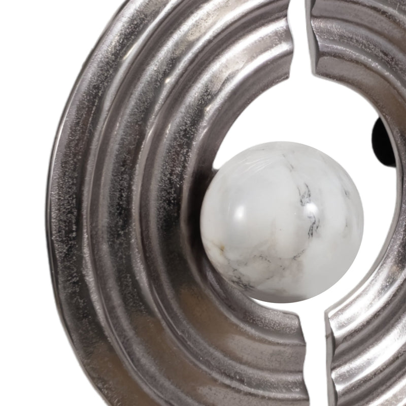 S/3 Leza 12/15/18" Silver Ring Wall Decor - Al Rugaib Furniture