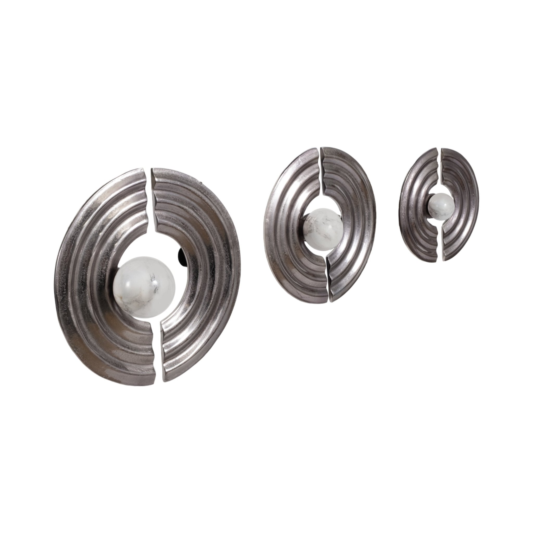 S/3 Leza 12/15/18" Silver Ring Wall Decor Wall Shelf| Sagebrook Home