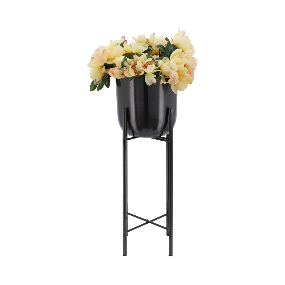 S/3 METAL PLANTERS ON STAND 40/30/20"H, GUNMETAL Outdoor Planters| Sagebrook Home