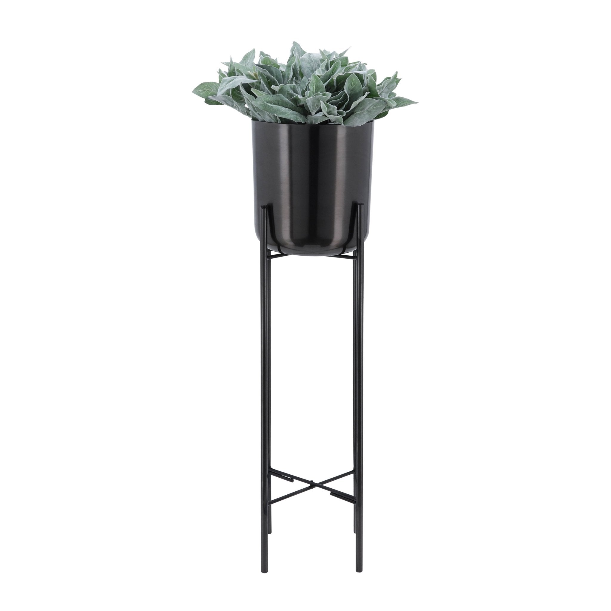 S/3 METAL PLANTERS ON STAND 40/30/20"H, GUNMETAL Outdoor Planters| Sagebrook Home