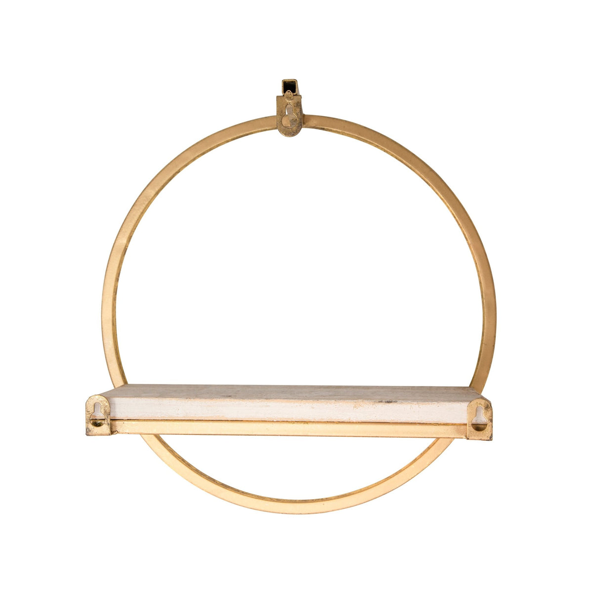 S/3 METAL & WOOD WALL SHELVES, GOLD/WHITE Wall Shelf| Sagebrook Home