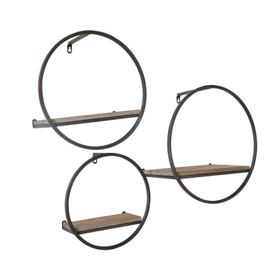 S/3 WOOD/METAL WALL SHELVES - Al Rugaib Furniture