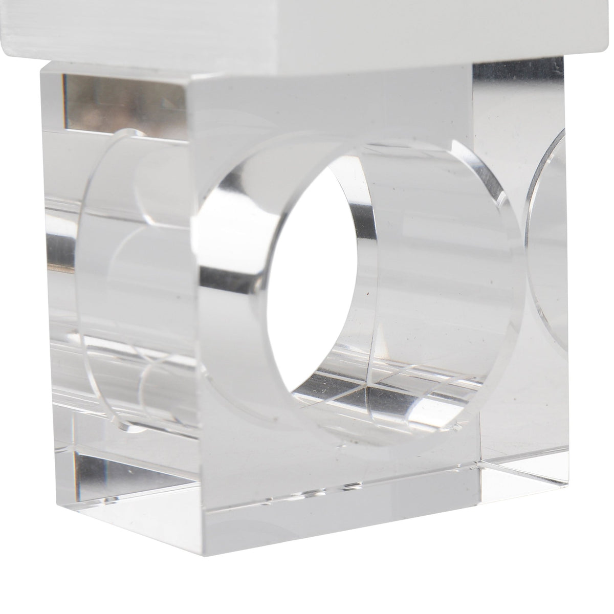 S/4 10" SENISE SELENITE/CRYSTAL NAPKIN RINGS, WHT Table Decors| Sagebrook Home