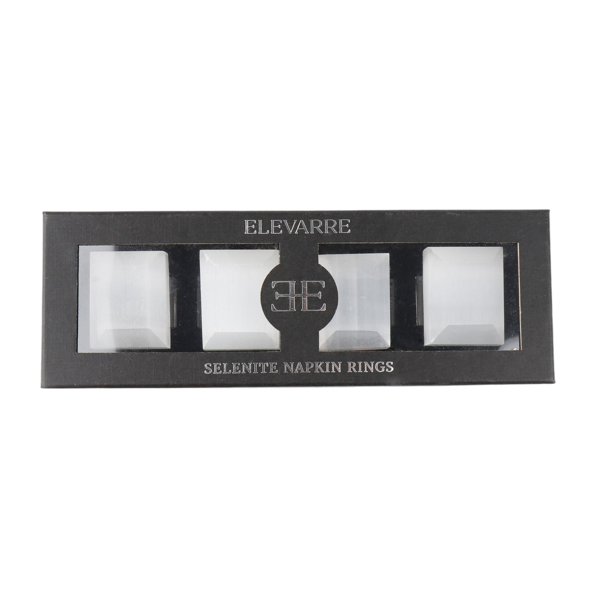 S/4 10" SENISE SELENITE/CRYSTAL NAPKIN RINGS, WHT Table Decors| Sagebrook Home