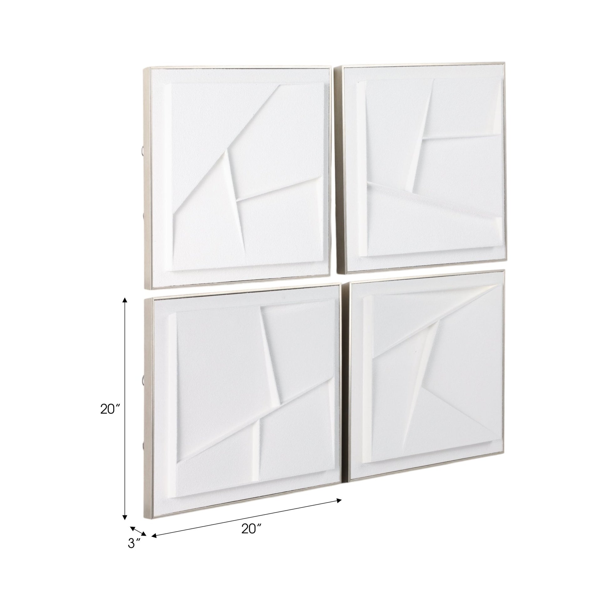S/4 20X20 KORYAK DIMENSIONAL PLASTER ART Wall Art| Sagebrook Home