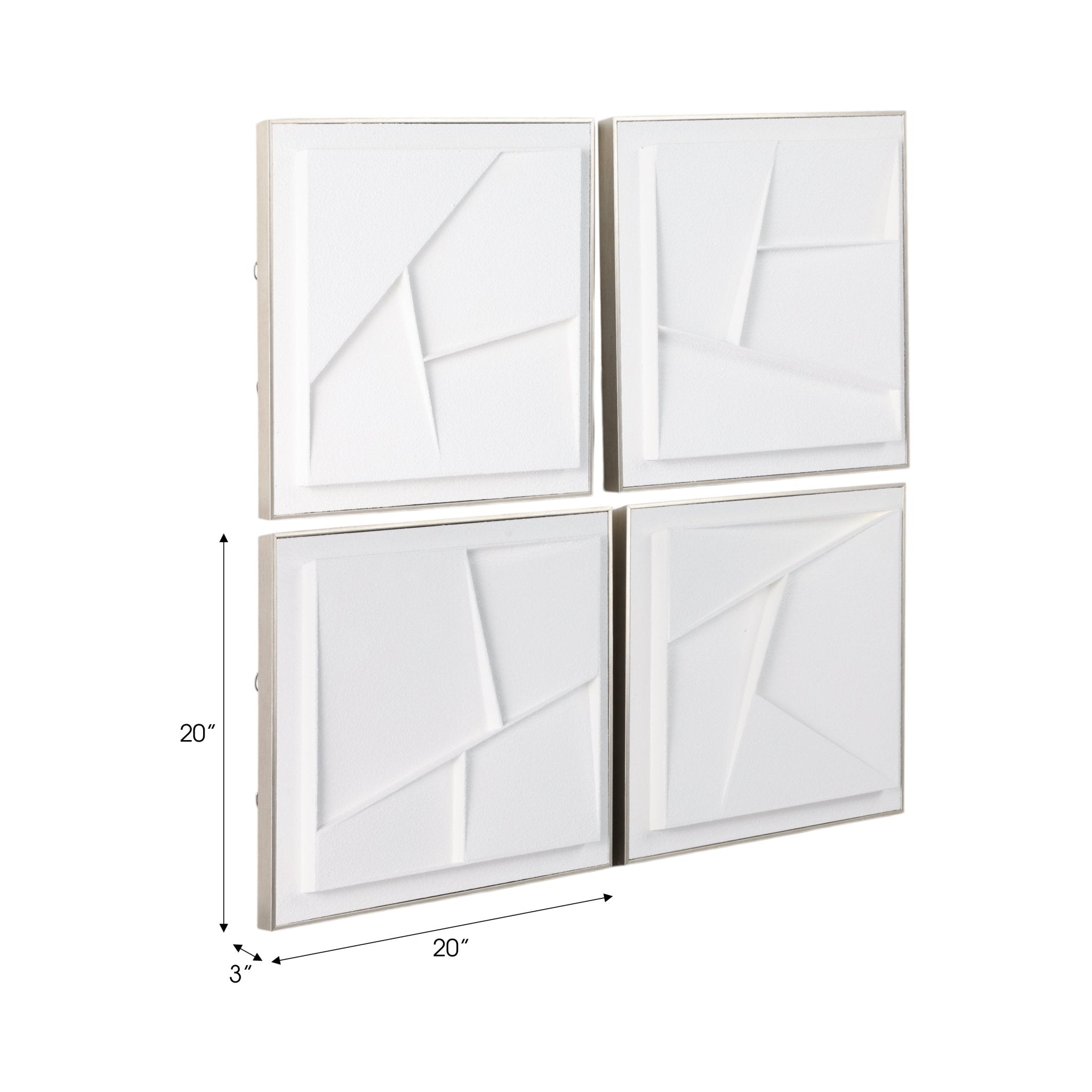 S/4 20X20 KORYAK DIMENSIONAL PLASTER ART Wall Art| Sagebrook Home