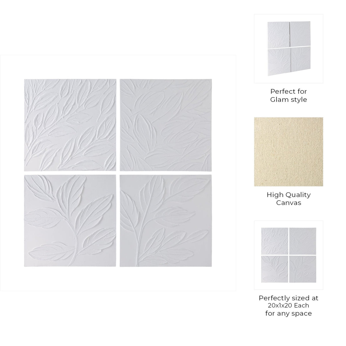 S/4 20X20 MAEVE HANDPAINTED DIMENSIONAL WALL ART Wall Art| Sagebrook Home